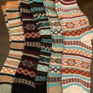 5 pairs of Women’s Wool Socks- Cozy Crew Socks in multi colors. NEW never worn